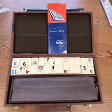 VTG Cardinal Rummy-O Game in Faux Leather Brass Travel Case 70s w Instructions