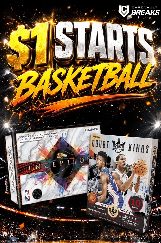 $1 STARTS - BASKETBALL ALL NIGHT WITH CARDVAULT BREAKS