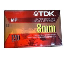 TDK 8mm Video Camcorder Cassette Tape Superior Grade MP 120 P6-120MP NEW Sealed