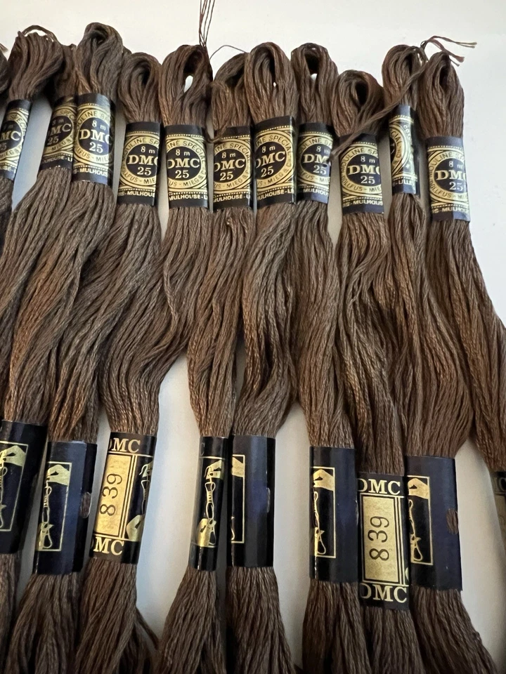 DMC Embroidery Floss Color # 839 Dark Beige Brown ~ lot Of 19 New - Image 3 of 3