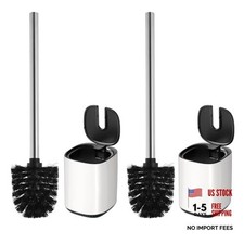 Toilet Brush and Holder Set Toilet Bowl Brush Stainless Steel Automatic Open