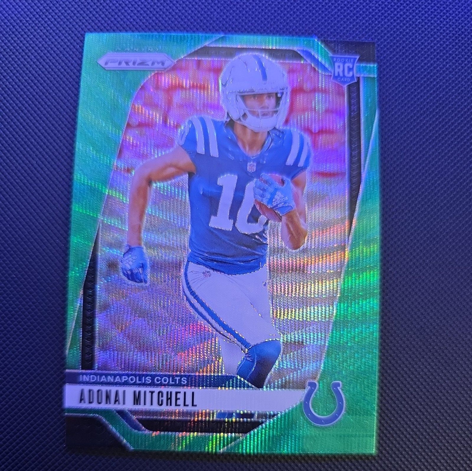 2024 Panini Prizm - Rookies Adonai Mitchell #303 Green Wave Prizm (RC)