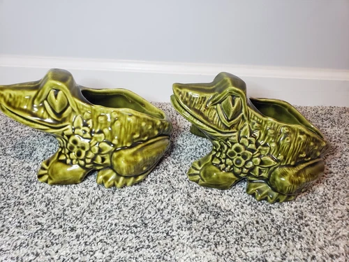 McCoy Frog Vintage 1950s Planters Set Of Two