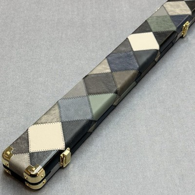 Mark Rogers handgefertigtes Luxus Leder Doppel Queue Etui - neutraler Diamant
