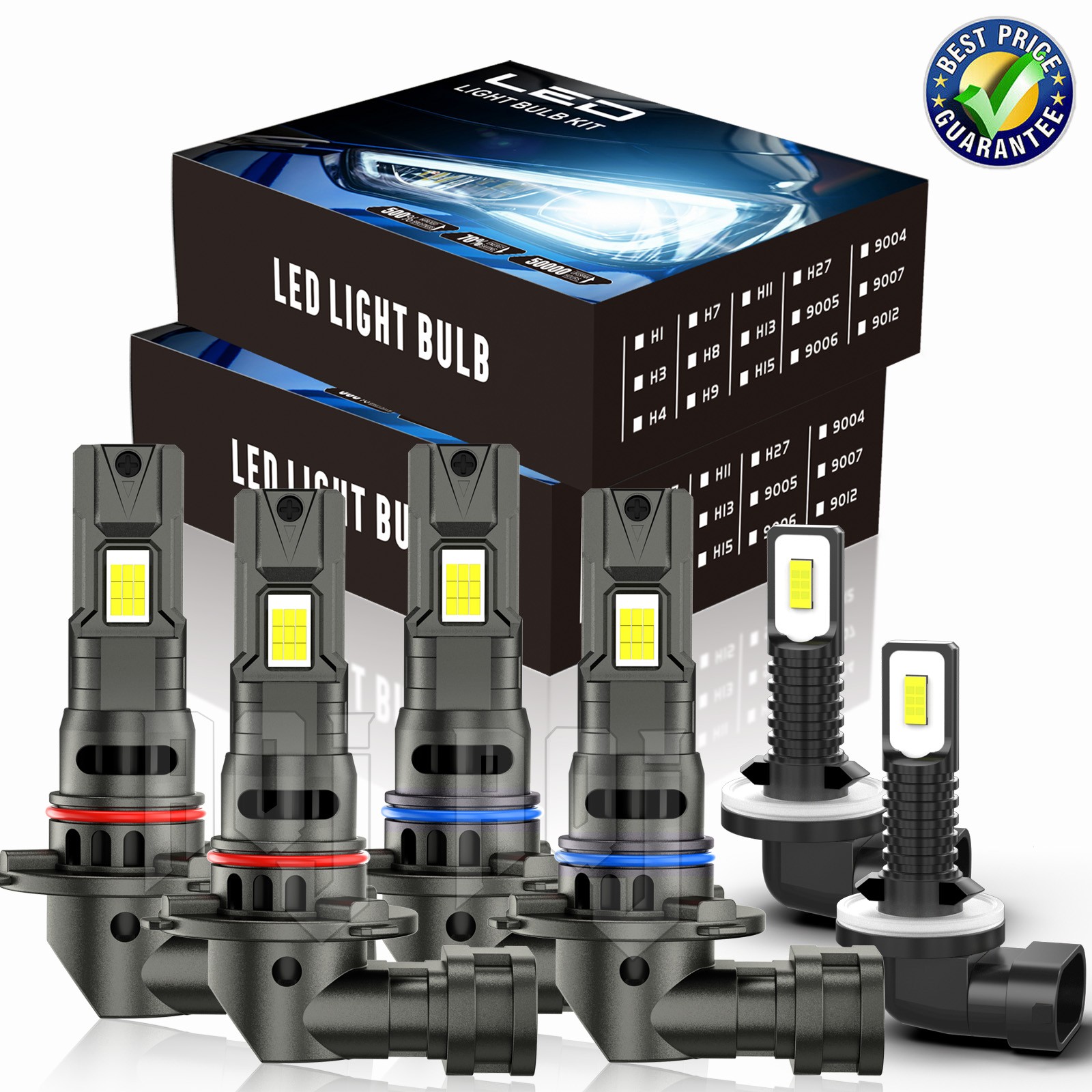 6x LED Headlight Hi/Lo + Fog Light Bulbs For Freightliner Columbia 2005-2017