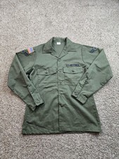 Vintage US Air Force Shirt Mens 15.5-35 Green OG-507 Utility Dura Press 80s USGI