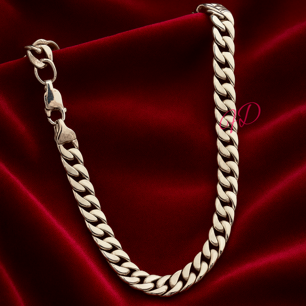 Necklace Miami Cuban Platinum Chain Width 7.9 MM 22 Inches