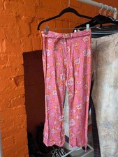 True vintage one of a kind hand made flared flare trousers pink floral