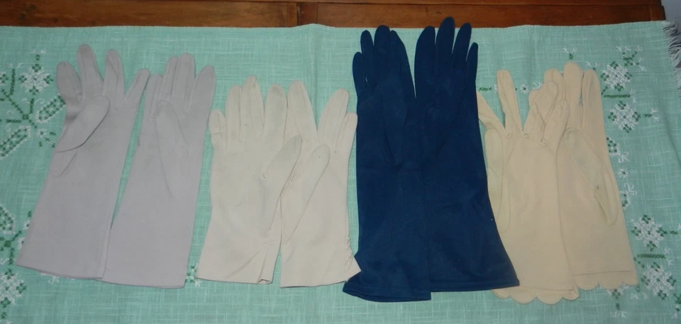 Lote De Colección De Guantes Damas Azul, Lavanda, Beige Foto 4 de 4