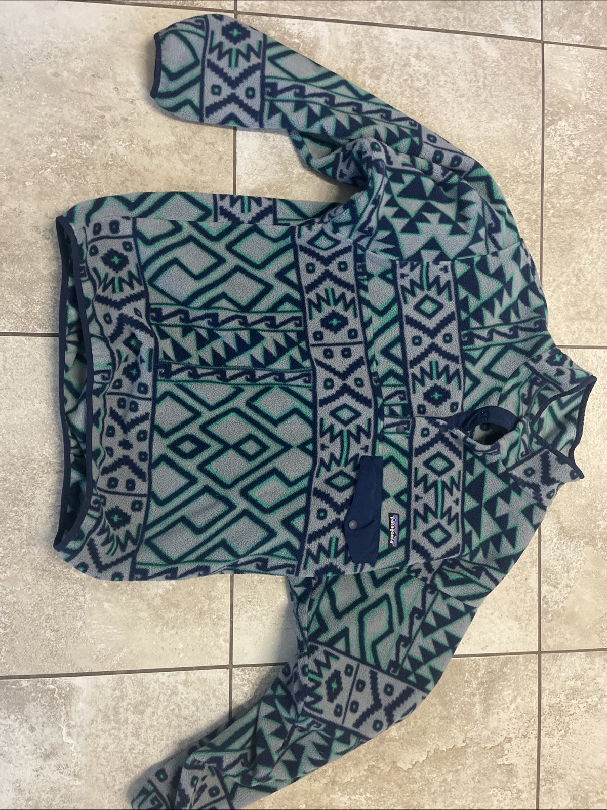 Patagonia Synchilla Snap-T Fleece Aztec Montana Siete Mens Medium Rare