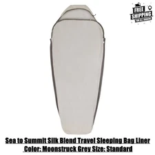 Sea to Summit Silk Blend Travel Sleeping Bag Liner Color: Moonstruck Grey Size: