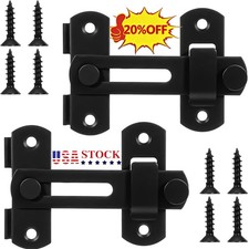 Heavy Duty Barn Door Lock 180 Flip Sliding Latch Lock Stainless Steel Matte Bla