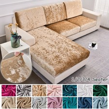 Crushed Velvet Sofa Seat Cushion Covers Soft Couch Protector Stretch Slip Covers