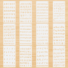 12 PCS Small Letter Stencils 1/2 Inch for Painting, Letter and Number Stencils f