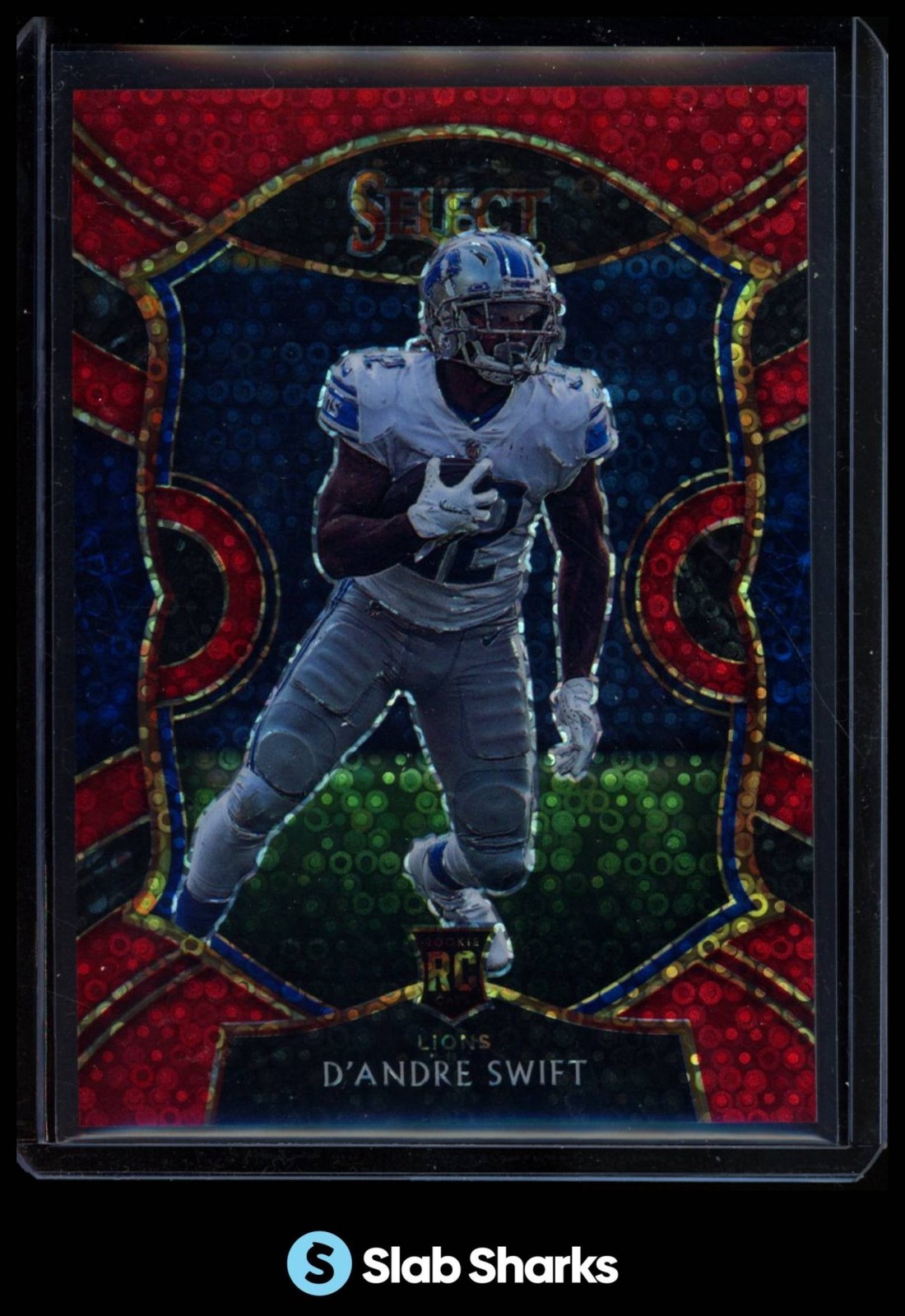 2020 PANINI SELECT #51 D'ANDRE SWIFT DISCO RED PRIZM RC ROOKIE /49