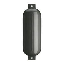 Single Inflatable 8.8" Diameter x 26.8" Graphite PVC Ribbed Boat Fender