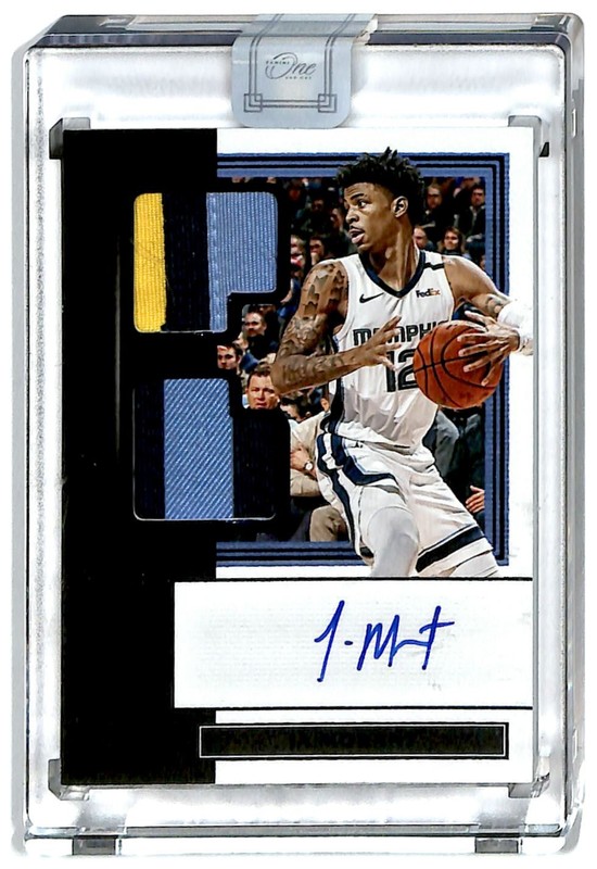 2019-20 Panini One & One Dual RPA Blue 1/49 Ja Morant Rookie Auto R6220J