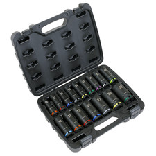 Image of Sealey Premier Deep Impact Socket Set 1/2"Sq Drive 16pc AK5818M