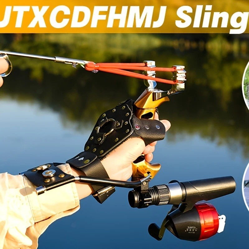 Slingshot,Fishing Slingshot Kit with Reel and 3 Arrowheads,Fishing Slingshot, Wr - Image 3 of 4