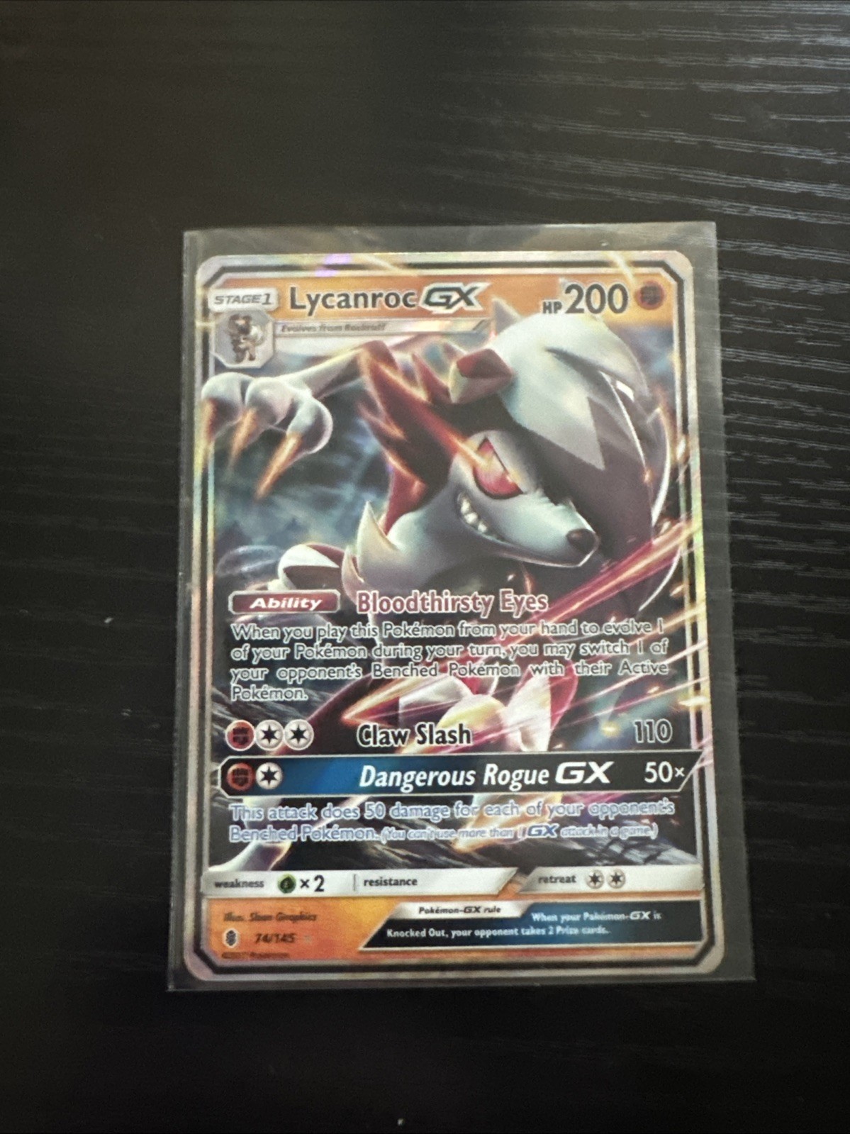 Lycanroc GX 74/145 Sm-Guardians Rising Holo