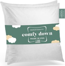 22x22 Throw Pillow Inserts Set of 2 , Down  Feather Fill, 100 Cotton Cover,