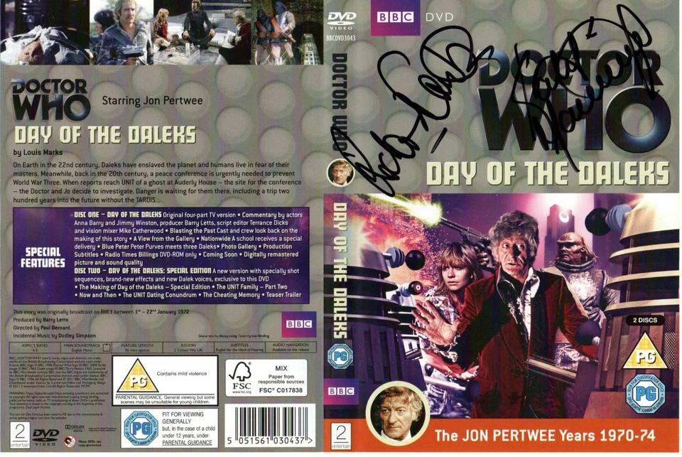Doctor Who Day of The Daleks DVD Cover Double Signed Autographed by Katy Manning - Image 1 of 1