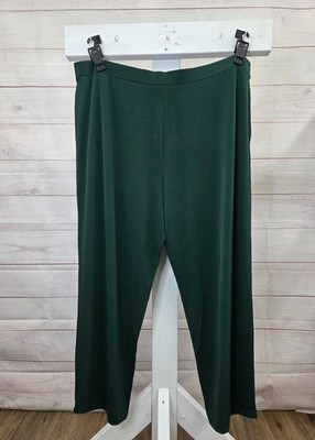 2X EVERGREEN A706737 Susan Graver Essentials Regular Liquid Knit Pant