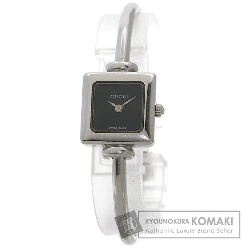 GUCCI 1900L Orologio Donna Quadrato Acciaio Inossidabile Quadrante Argento 19 4x25 7mm