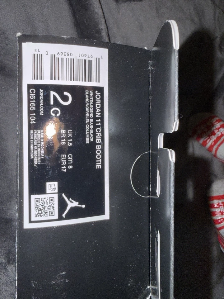 Nike Air Jordan 11 Retro Crib Bootie CD4 Legend Blue/Columbia 2024, Size US 2c - Image 2 of 2