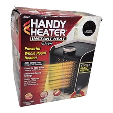Handy Heater Instant Heat Pro 1500W Copper Infused Portable Space Heater Black