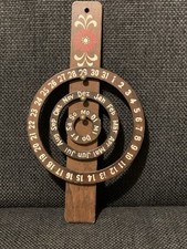 Vintage Wooden Perpetual Calendar Wall Hanging Calendar Decorative