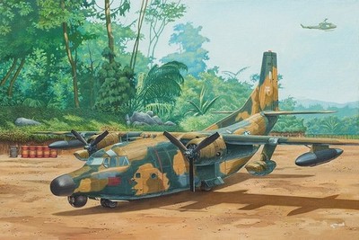Roden 058 - 1:72 Fairchild NC/AC-123K Black Spot  - Neu