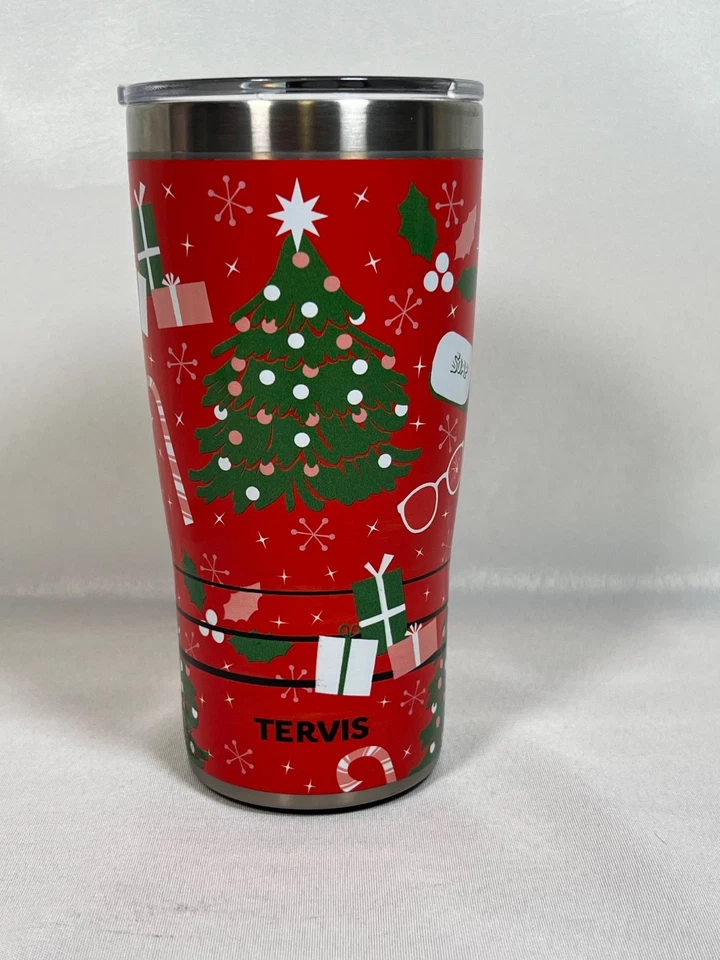 Tervis Navidad 20 oz. Vaso de acero inoxidable con tapa roja Foto 2 de 4