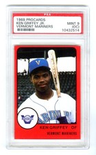 KEN GRIFFEY JR.~VERMONT MARINERS~1988 PROCARDS PSA-9 MINT (OC) ROOKIE RC CARD