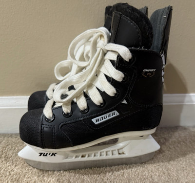 Bauer Impact 75 Youth Ice Hockey Skates Kids 10 TUUK Holders Fast Steel Blades