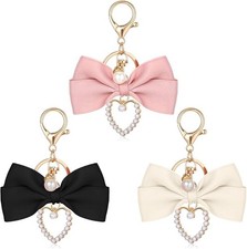 3 Pcs Bow Keychain, Bowknot Purse Charms Cute Bag Charms for Handbags Car Keys W