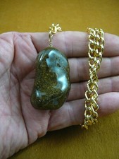 PP32-11 Real MOOSE jumbo POOP doo doo nugget bead gold alum chain NECKLACE WEIRD