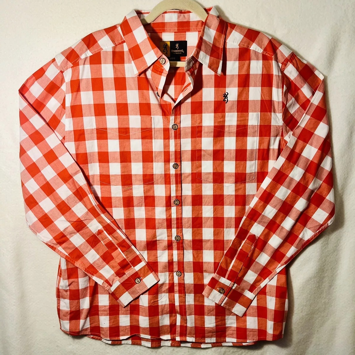 Orange and sale white dress shirt