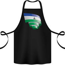 Curled Lesotho Flag Basotho Day Football Cotton Apron 100% Organic