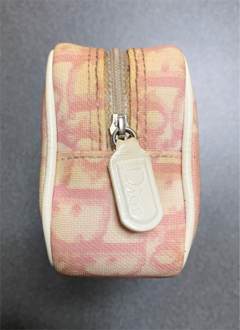 Christian Dior Trotter Pouch【1】Pink Christian Dior Trotter Canvas Pouch Pink Silver No.1 Auth