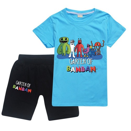 New Garten of Banban Kids Casual Short Sleeves Cotton T-shirt Tops+Shorts Set - Picture 2 of 20