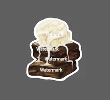 Brownie Ice Cream Sticker Waterproof NEW