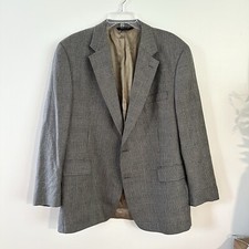 Jos. A. Bank Men s Brown Plaid Travelers Silk Pure New Wool Blazer Coat 46R