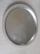 Vintage Rockford Silver Co. Quadruple Silver Plate 427 Decorative Tray Read