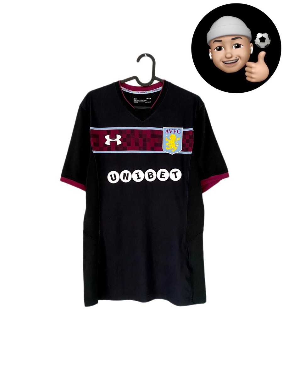 2017 2018 Aston Villa Under Armour Away Third Kit Soccer Jersey Shirt Tee  Black