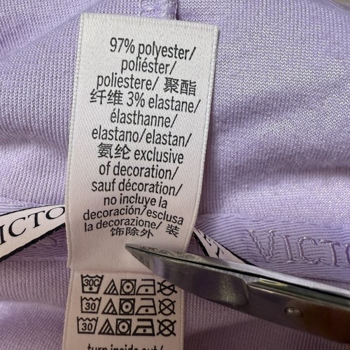 Victoria's Secret Velour Tracksuit Set Pullover Hoodie L + Jogger Pants M Lilac - Picture 13 of 14