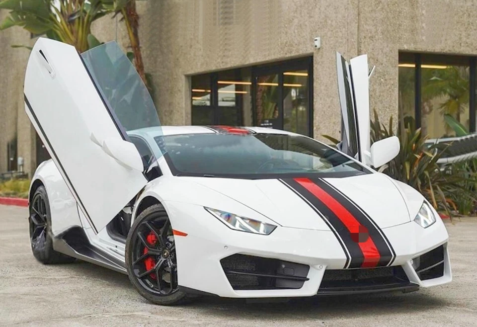 Pegatina gráfica a rayas para techo trasero de carreras para Lamborghini Huracan Aventador Foto 3 de 4