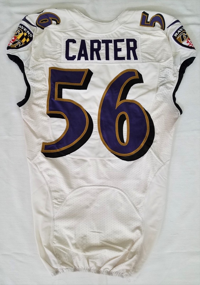 56 Chris Carter of Ravens NFL Locker Room Practice-Worn Road