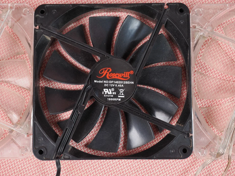 Three Rosewill 140mm Computer PC Case Fan 3 Pin DF1402512SEHN Three Fans - Image 3 of 4