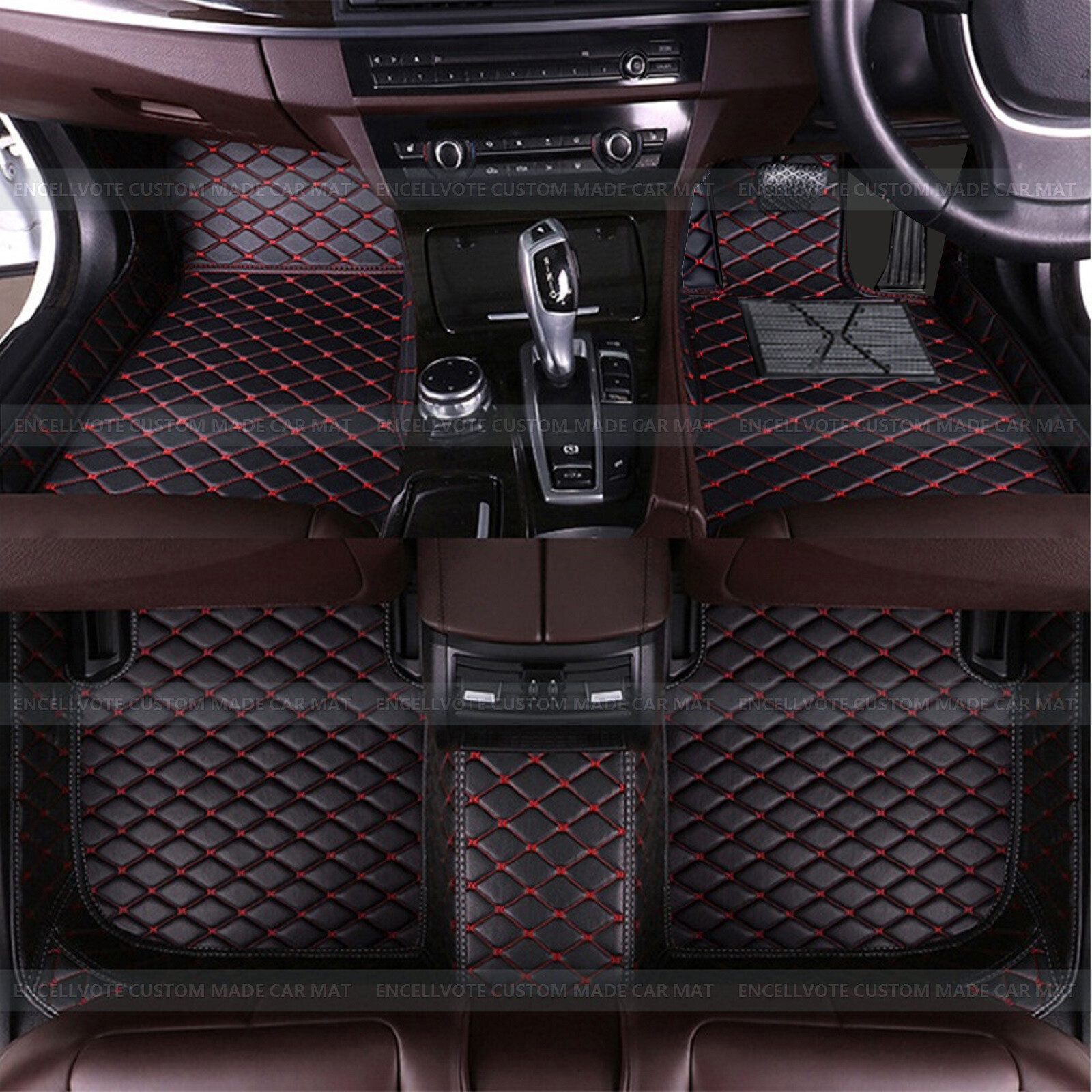 Customize Car Floor Mat PU Leather 3D Full Set Car Foot Pad Antislip Multicolor eBay